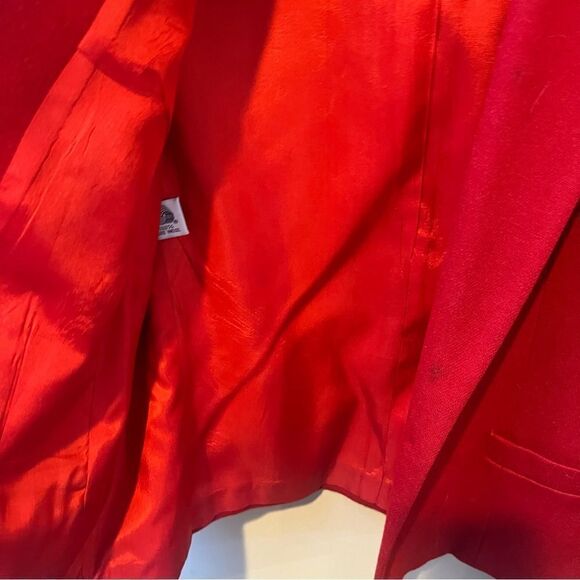 Allison McCabe red wool blazer.  Size M - Picture 3 of 6